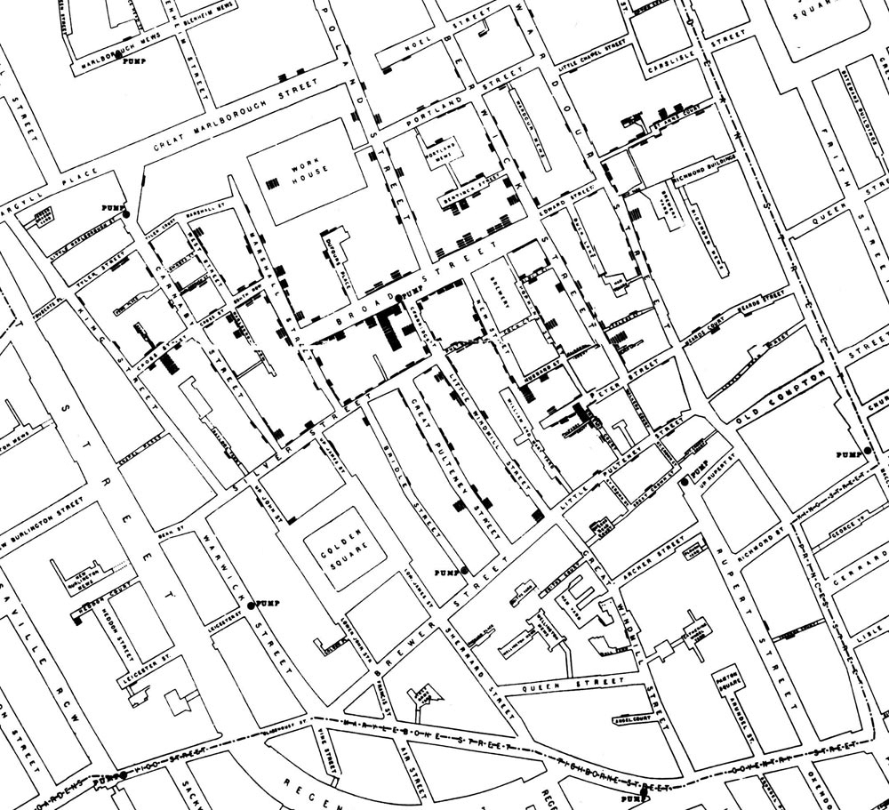 John Snow's cholera map of Soho